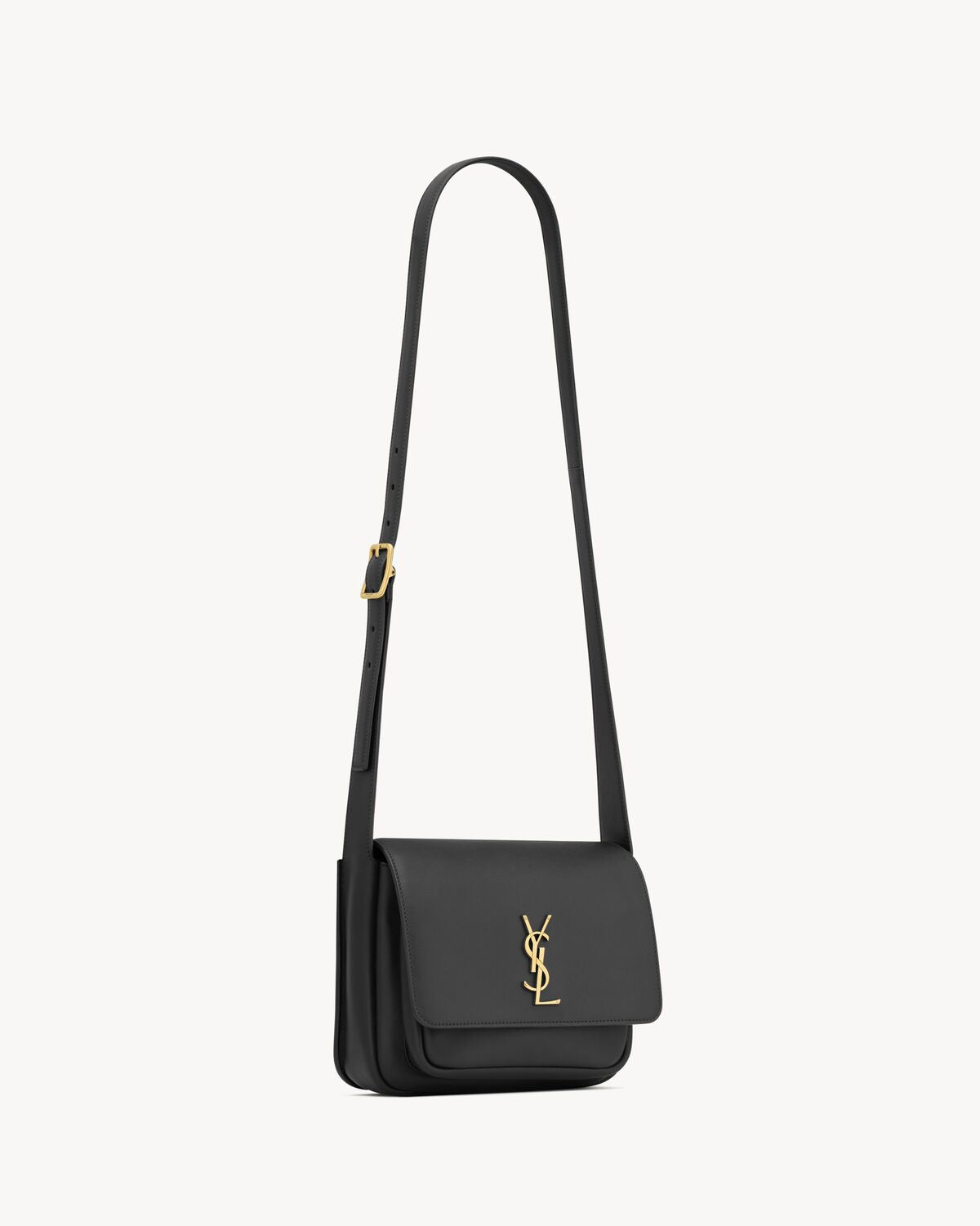Niki LEATHER MESSENGER BAG - BLACK