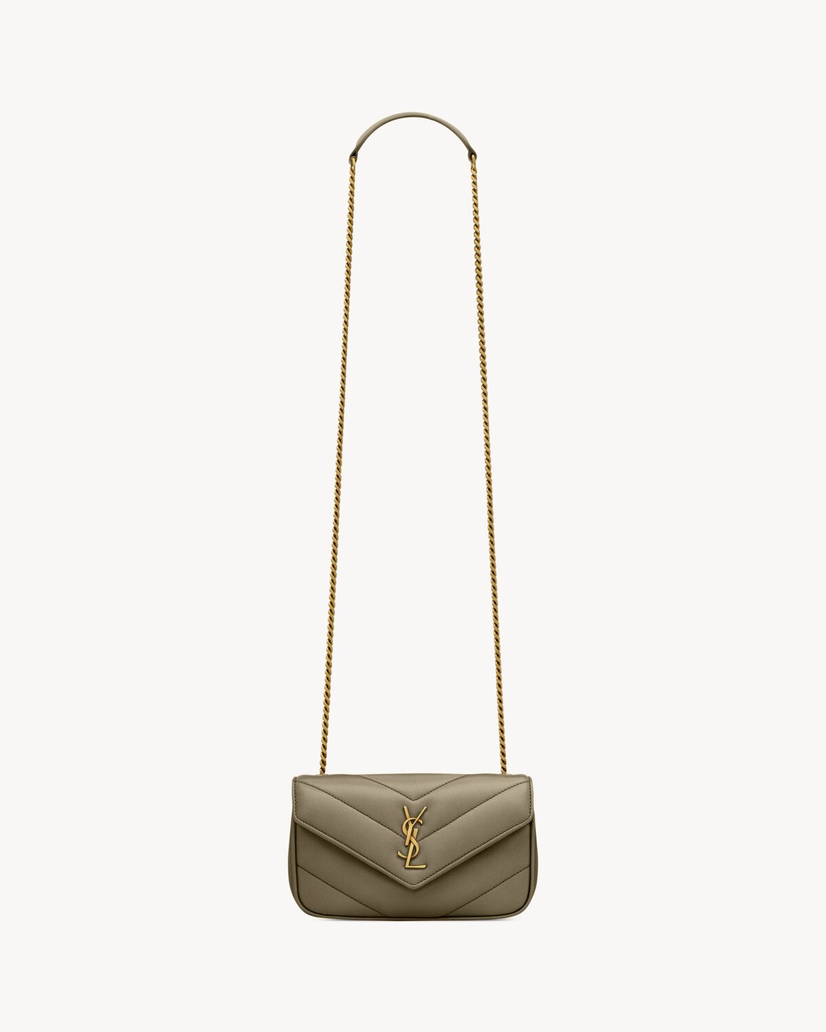 LOULOU MINI IN LAMBSKIN - LIGHT MUSK