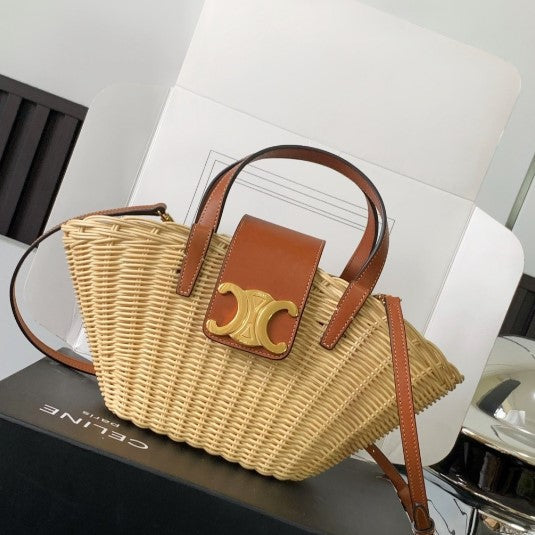 Celine - Classic Basket Teen Basket Natural Wicker