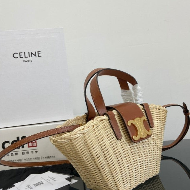 Celine - Classic Basket Teen Basket Natural Wicker