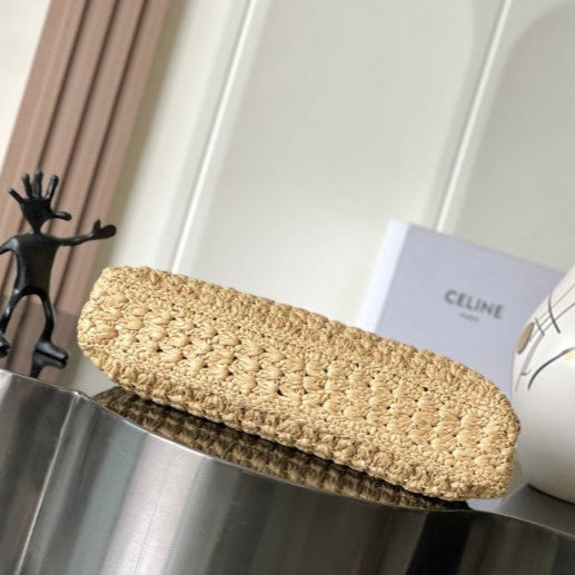 Celine - Classic Basket Triangle Tote Raffia Calfskin