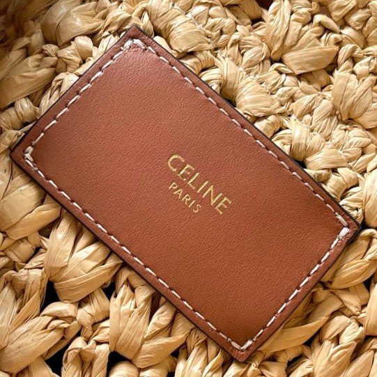 Celine - Classic Basket Triangle Tote Raffia Calfskin