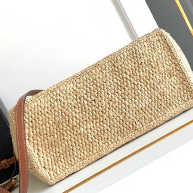 Celine - Small Tote Thais Raffia Calfskin Top