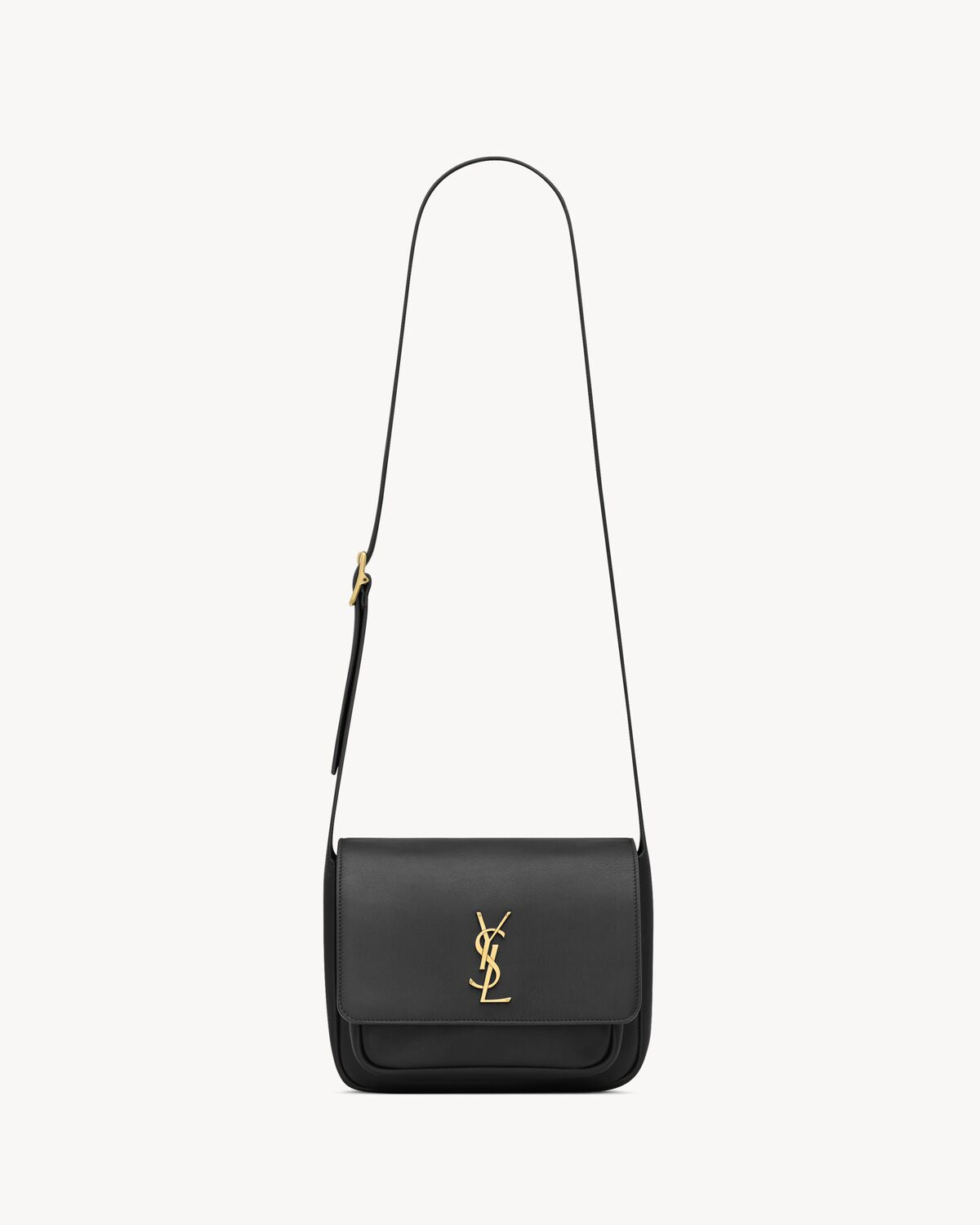 Niki LEATHER MESSENGER BAG - BLACK