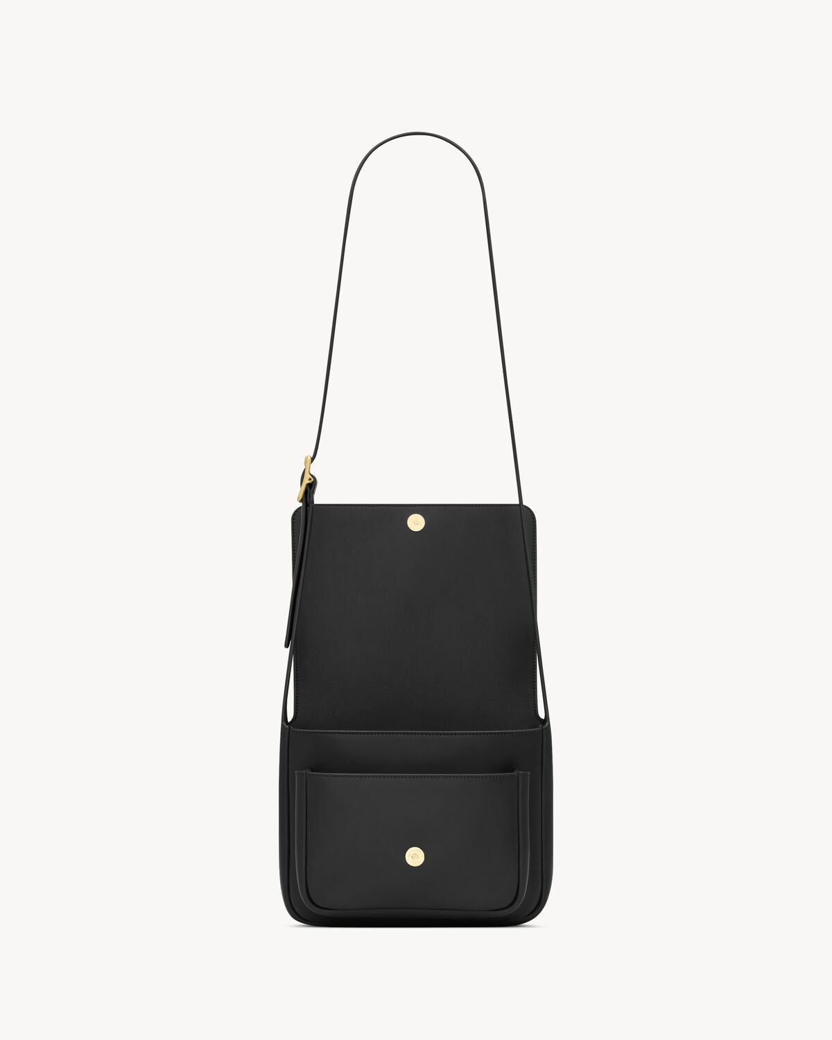 Niki LEATHER MESSENGER BAG - BLACK