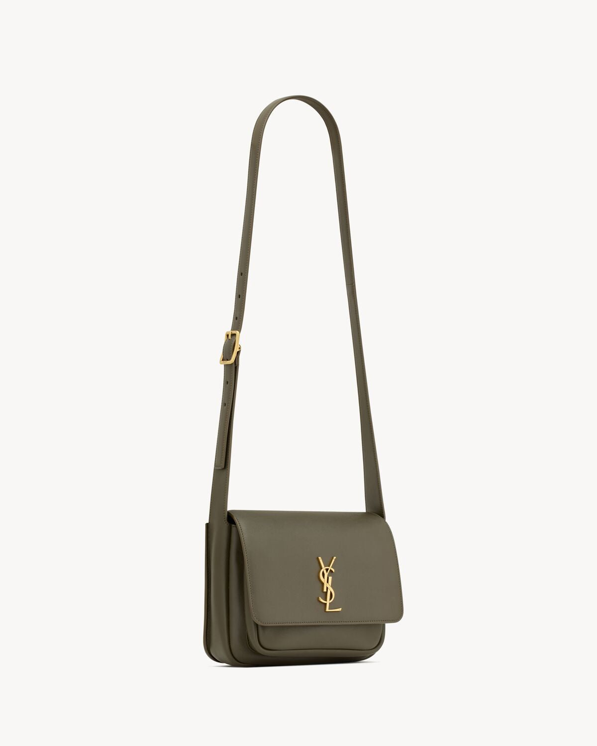 NIKI LEATHER MESSENGER BAG - LIGHT MUSK