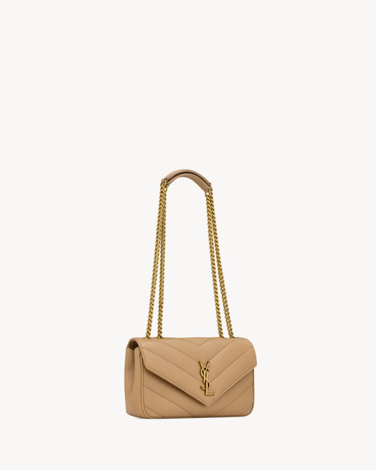 LOULOU SMALL IN QUILTED LEATHER - NATURAL TAN
